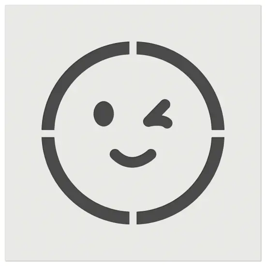 Winking Smiling Face Emoticon Wall Cookie DIY Craft Reusable Stencil {7}