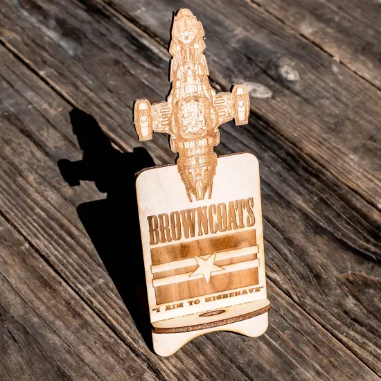 Phone Charging Station - Browncoats - Raw Wood {2}