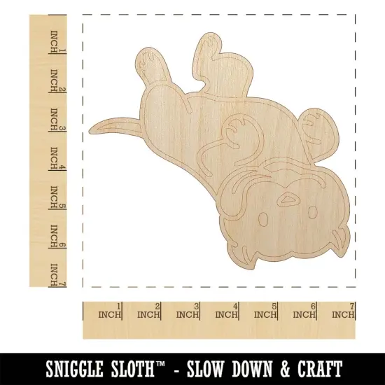 Pit Bull Laying on Back Dog Unfinished Wood Shape Piece Cutout for DIY Craft Projects {1}