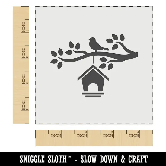 Bird House on Tree Branch Wall Cookie DIY Craft Reusable Stencil {7}