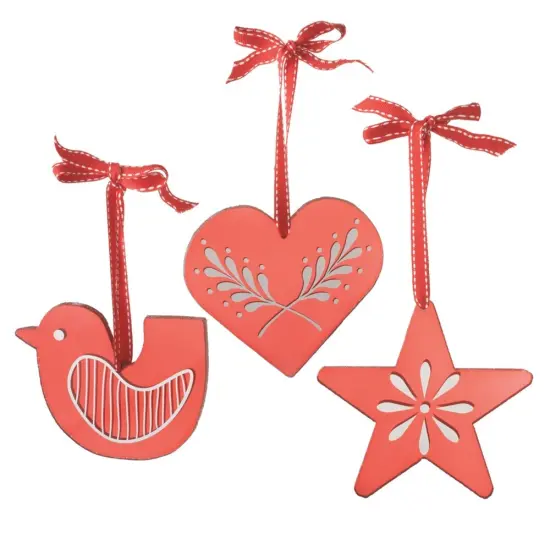 Midwest 4.5" Orange and White Transparent Glass Silhouette Bird Christmas Ornament {1}