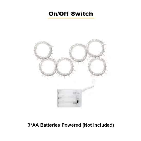 Perfect Holiday 96 LED Curtain String Light Battery Operated - Warm White {5}