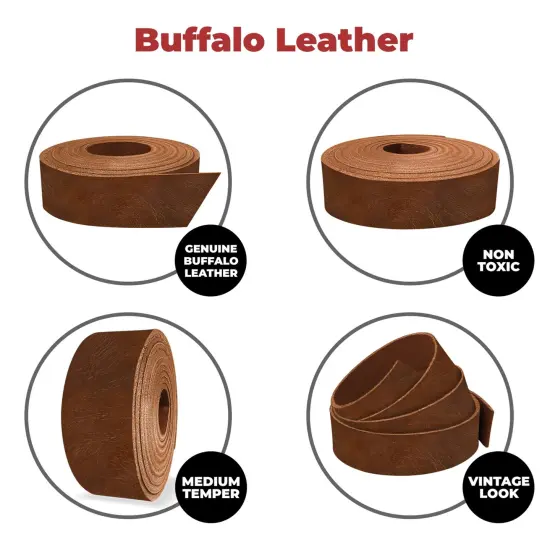 European Leather Works - Buffalo Belt Blanks 8-10 oz (3-4mm) 50" Length Full Grain Leather Belt Straps/Strips for Tooling, Holsters {5}