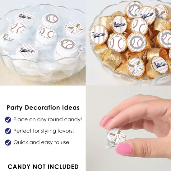 Big Dot of Happiness Batter Up - Baseball - Baby Shower or Birthday Party Small Round Candy Stickers - Party Favor Labels - 324 Count {6}