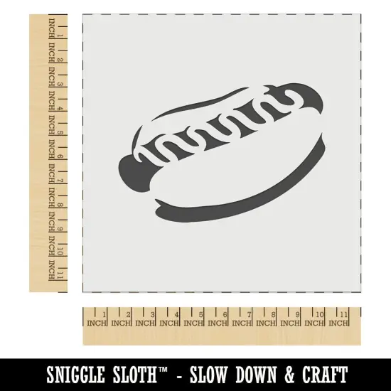 Hotdog Wiener Bun Ketchup Mustard Wall Cookie DIY Craft Reusable Stencil {1}