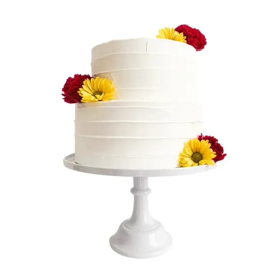 Elegant White Melamine Pedestal Cake Stand &ndash; 11.5" Wide, 8" Tall | Perfect for Parties, Cakes & Smash Cakes {2}