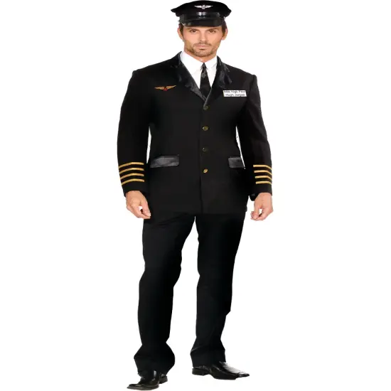 Adult's Mens Mile High Club Airline Pilot Hugh Jorgan Costume {1}