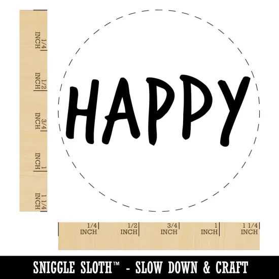Happy Fun Text Rubber Stamp for Stamping Crafting Planners {1}