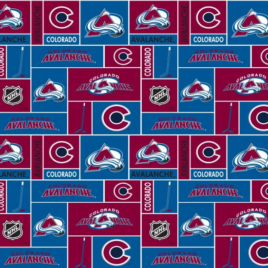 Sykel Enterprises NHL Team Fleece Blanket Fabric-Colorado Avalanche Geometric Fleece Fabric {1}