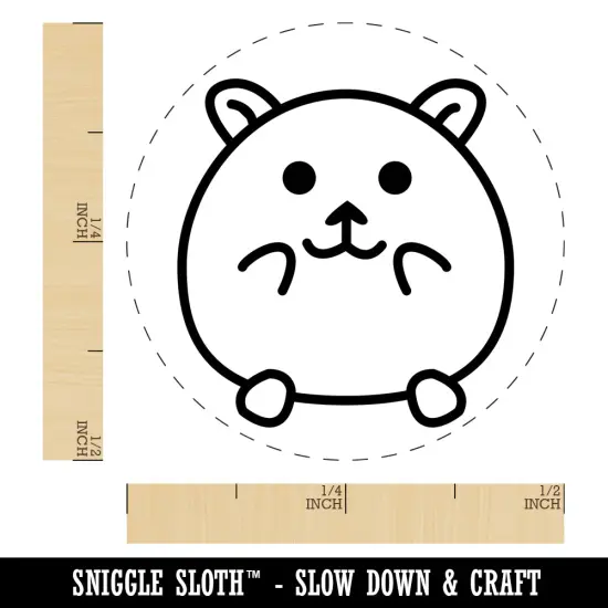 Happy Hamster Self-Inking Rubber Stamp for Stamping Crafting Planners Yellow {1}