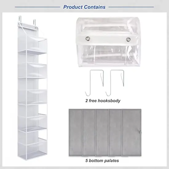 5-Shelf Over-the-Door Hanging Pantry Organizer - Ultra Sturdy with Clear Plastic Pockets, 25lb Capacity, Ideal for Closet, Bedroom, Nursery, Bathroom, and Sundries {5}