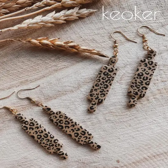 Silk Screen Stencils for Polymer Clay, 3 Pieces Reusable Silkscreen Print Kit for Printing on Clay & Other Jewelry Clay Earrings Decoration, Cheetah Leopard Silk Screen for Polymer Clay (3PC) {4}