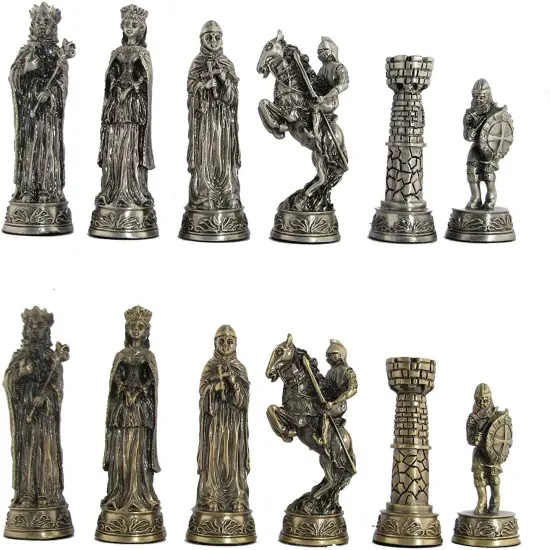 WE Games Medieval Pewter Chess Pieces, King measures 3.5 in. {1}