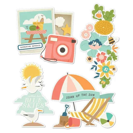 Summer Snapshots Layered Chipboard-4/Pkg {3}