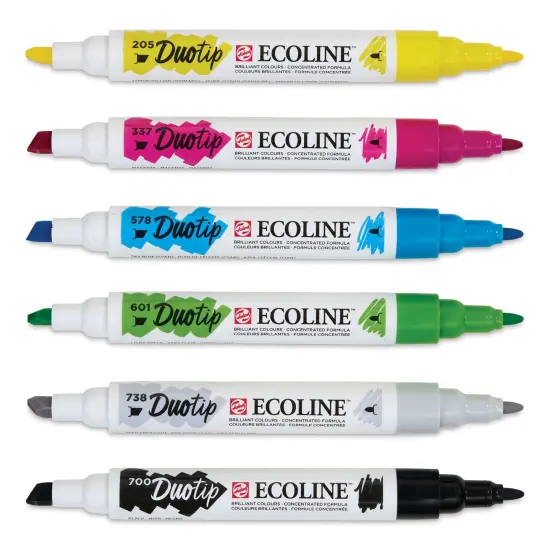 Royal Talens Ecoline DuoTip Markers - Basic, Set of 6 {1}