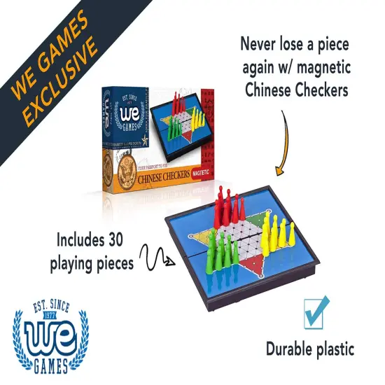 WE Games Magnetic Folding Travel Chinese Checkers Board Game {9}