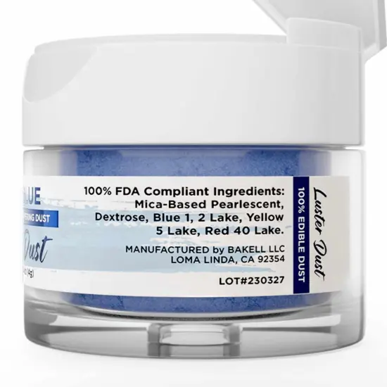 Bakell - Navy Blue Luster Dust (4g, 1x Jar) Edible Vegan Dust & Paint for Baking, Desserts and Beverages {6}