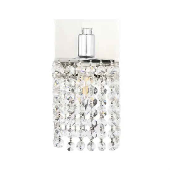 Phineas 1 light Chrome and Clear Crystals wall sconce {1}