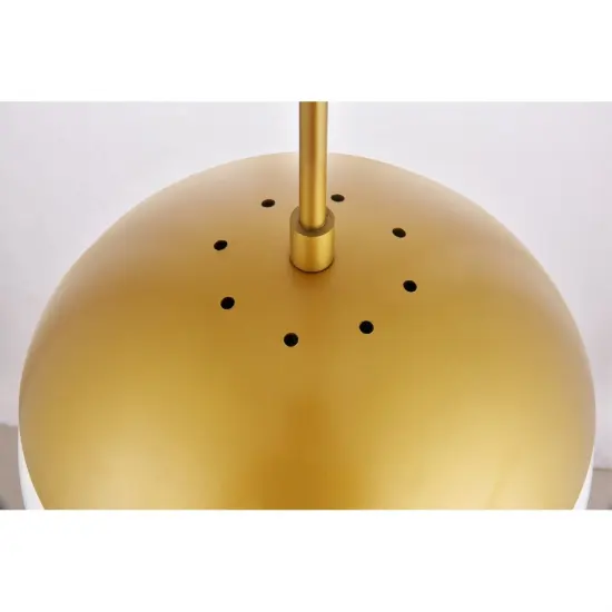 Eclipse 1 Light Brass plug in pendant With Frosted White Glass {5}