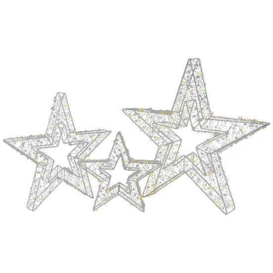 Northlight LED Lighted Multi-Function Outdoor Christmas Stars - 23" - Multicolor - Set of 3 White {6}