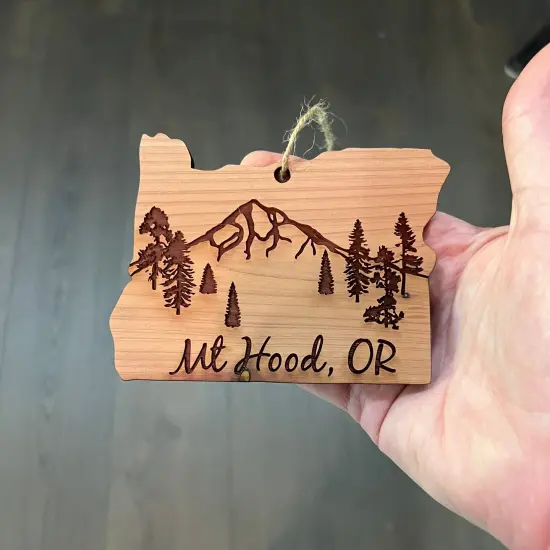 Mt Hood Oregon - Cedar Ornament {3}