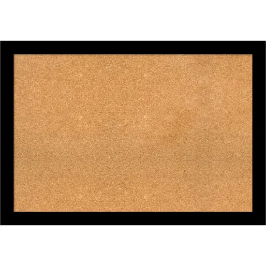 Brushed Framed Corkboard, Natural Cork Black {1}
