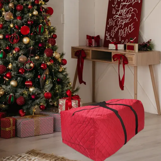 Simple Living Quilted Red Christmas Holiday Storage Bag {4}