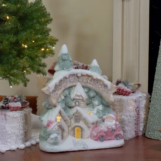 Northlight LED Lighted Snowy Winter Village "Merry Christmas" Decoration - 16.5" White {3}