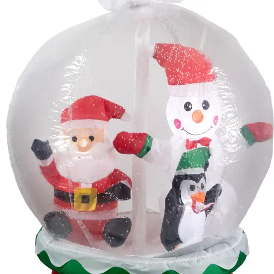 Northlight Lighted Inflatable Santa and Friends Snow Globe Outdoor Christmas Decoration - 6.75' Red {3}