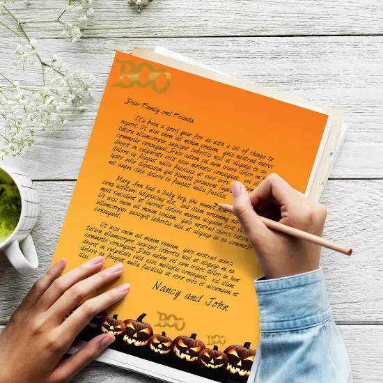 Great Papers! Foil Jackolanterns Letterhead, Foil Design, for Invitations, Announcements and Personal Messages, Printer Friendly 8.5" x 11", 25 Pack (2023036) {4}