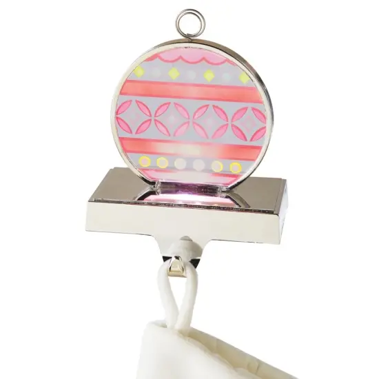 Midwest 6.5" Coral Red and Yellow LED Lighted Flashing Ornament Christmas Stocking Holder {1}