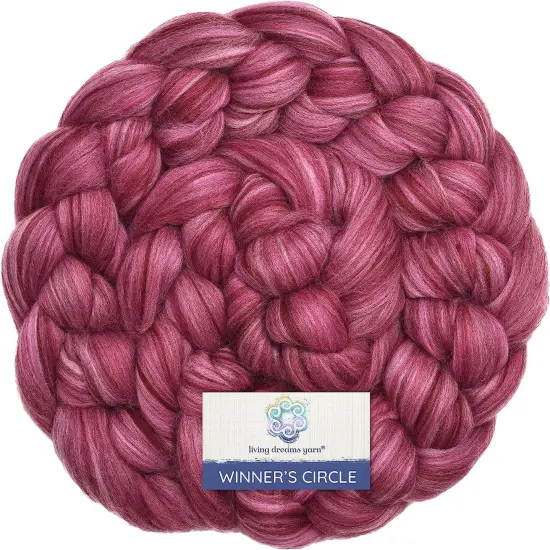 100% Superfine Merino Fiber: Winner's Circle. Soft Combed Top Roving Color Blend for Spinning, Felting, Weaving Berry Patch {1}