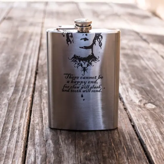 8oz There Cannot Be a Happy End Stainless Steel Flask {2}