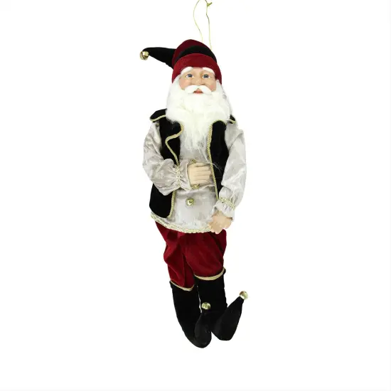 Northlight Whimsical Poseable Elf with Jingle Bells Hanging Christmas Figure - 22" Black {1}