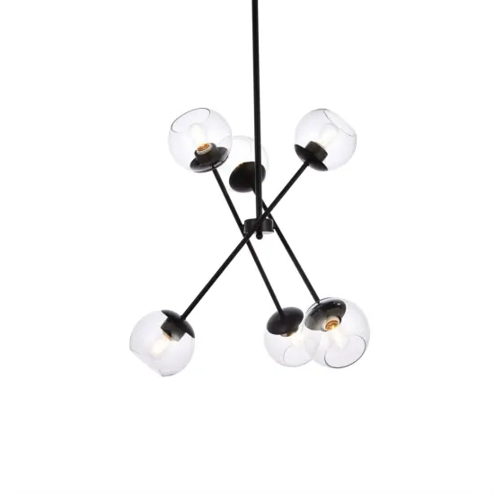 Axl 24 inch pendant in black with clear shade {3}