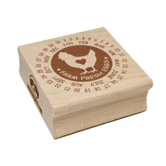 Egg Laid Expiration Date Calendar Square Rubber Stamp for Stamping Crafting {7}
