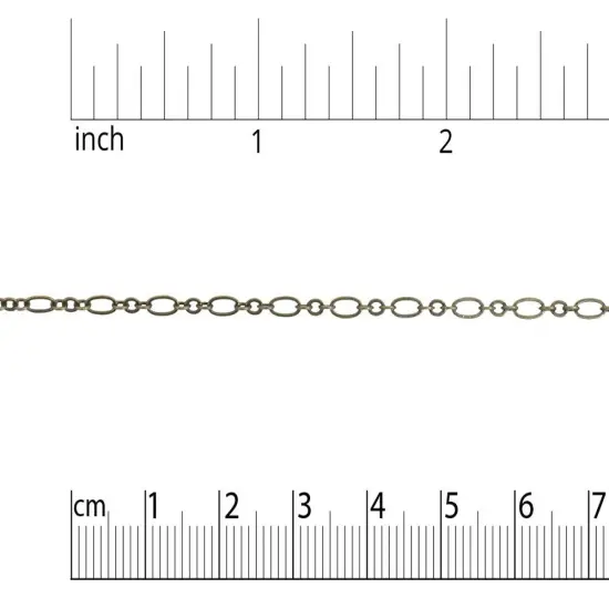 JewelrySupply 2.5mm Antique Brass Plated Figaro Chain (Priced per Foot) {2}