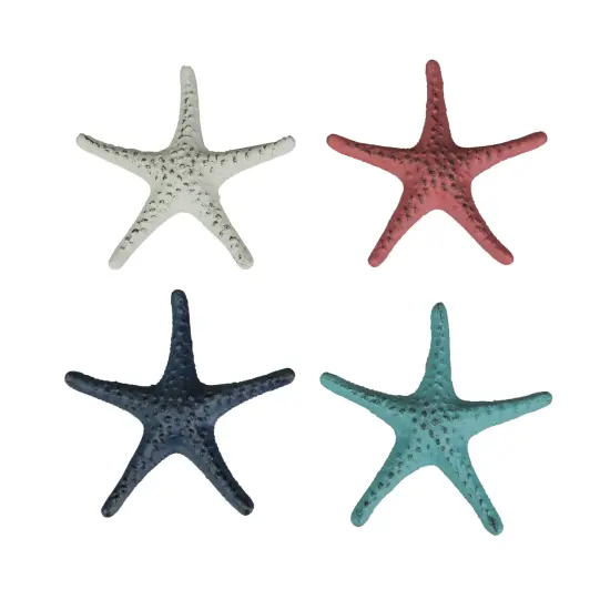 Set of 4 Cast Iron Starfish Home Decor Sea Sculpture Coastal Table Decorations {1}