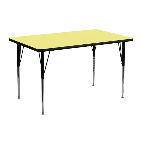 Emma and Oliver 24x48 Rectangle Laminate Adjustable Activity Table Red {3}