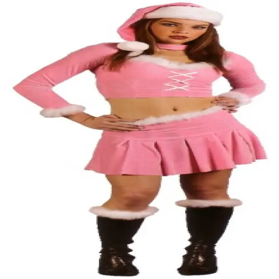 Fun World Pink and White Santa's Little Helper Women Adult Christmas Costume - Large {3}
