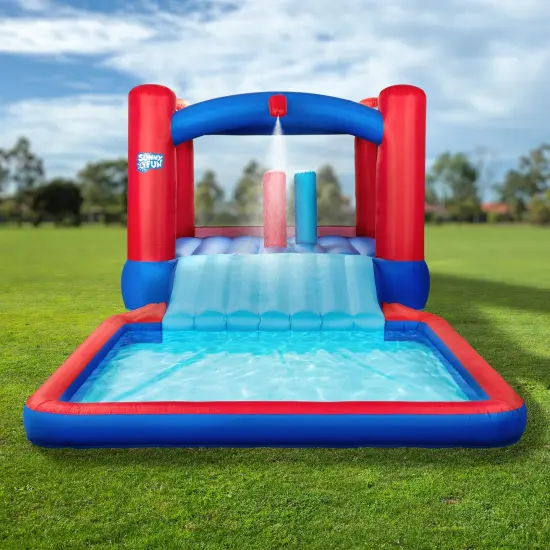 Sunny & Fun Inflatable Kids Backyard Water Slide Park & Bounce House {3}