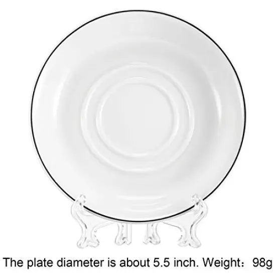 24 Pieces Plastic Easel Plate Display Stands Holders Picture Easel at Weddings, Home Decoration (Clear, 4 Inch) {5}