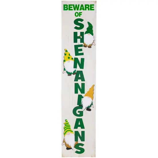Northlight Beware of Shenanigans St. Patrick's Day Porch Board Sign - 36" White {3}