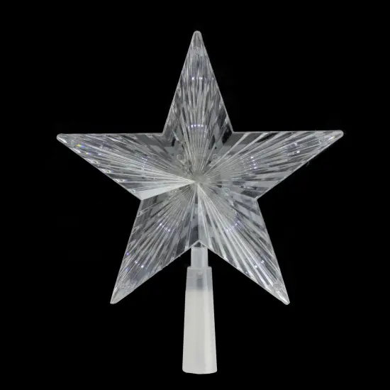 Northlight 8" Pre-Lit Clear Crystal Star Christmas Tree Topper - Clear LED Lights {3}