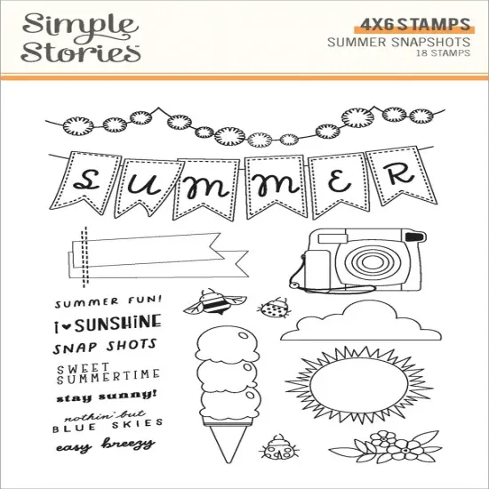 Summer Snapshots Clear Stamps-18/Pkg {1}
