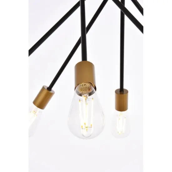 Lucca 23 inch pendant in black and brass {4}