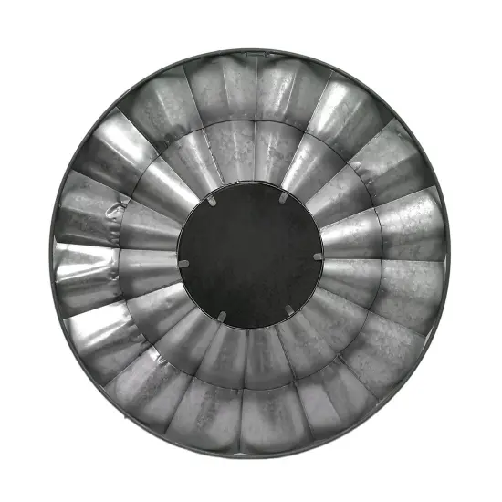 Decorative Galvanized Finish Ruffled Metal Rustic Wall Mirror 30 Inch {4}