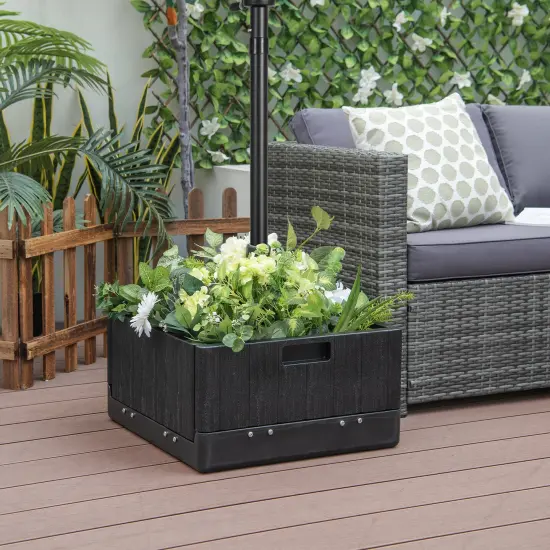 3-in-1 Multi-functional Design Outdoor Fill-able Umbrella Base With Table Tray {2}