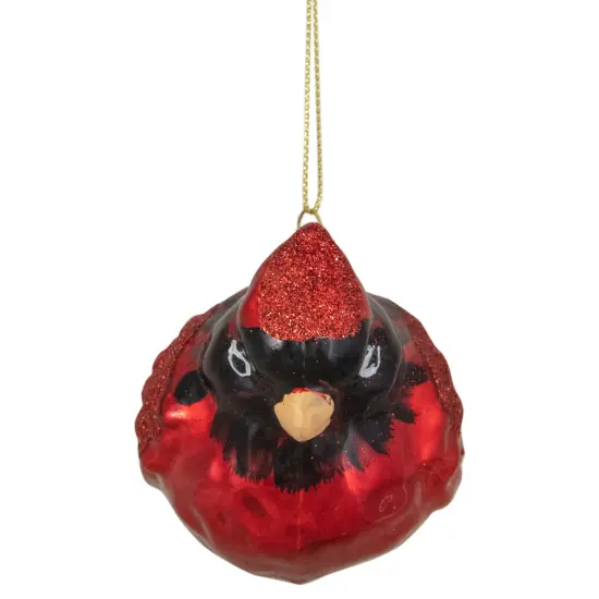 Northlight Glittered Cardinal Hanging Glass Christmas Ornament - 5.5" - Light Red {4}