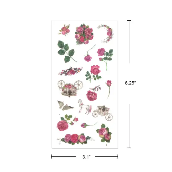 Wrapables Washi Stickers Sets for Scrapbooking, DIY Crafts for Stationery, Diary, Card Making 18, Cactus & Flowers {5}